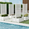 thumbnail image 3 of MAYEERTY 2-Piece Outdoor White PVC Rectangular Planter Box with Trellis for Climbing Plants, Raised Garden Bed, 3 of 12