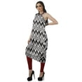 thumbnail image 4 of Moomaya Women's Printed One-Shoulder Cowl Kurti Sleeveless Dress Boho Party Designer Clothing, 4 of 7