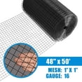 thumbnail image 2 of Fencer Wire 16 Gauge Black Vinyl Coated Welded Wire Mesh, 1” x 1” Mesh Size for Home and Garden Fence and Pet Enclosures Protect Chickens Rabbits and Farmed Animals, 2 of 9
