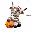 thumbnail image 2 of Halloween Decor, Resin Highland Cow Figurine with Jack O Lantern Accent for Indoor Home Fall Harvest Display, Party Tabletop Or Shelf Decoration, Single Piece, 2 of 5