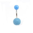 thumbnail image 1 of Belly Button Ring with Acrylic Textured Designed Balls 14ga 3/8 inches 10mm, 1 of 6
