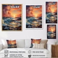 thumbnail image 4 of Designart "Orange Blue Coastal Waves I" Nautical & Beach Floater Framed Wall Art Print, 4 of 7