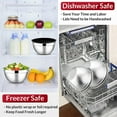 thumbnail image 4 of Mixing Bowls with Lids Set of 5, Vesteel Stainless Steel Mixing Bowls Metal Nesting Salad Bowls, Size 4.5, 3, 1.5, 1, 0.7 QT Great for Cooking, Baking, Serving - Black, 4 of 7