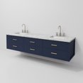 thumbnail image 6 of Castor 80 in W Blue Double Bath Vanity, Carrara Marble Top, and Faucet Set, 6 of 11