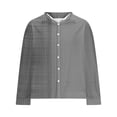 thumbnail image 5 of USNSM Men's Long Sleeve Dress Shirts Color Block Print Wrinkle-Free Casual Button Down Shirt Party Disco Formal Shirt Tops Gray L, 5 of 5