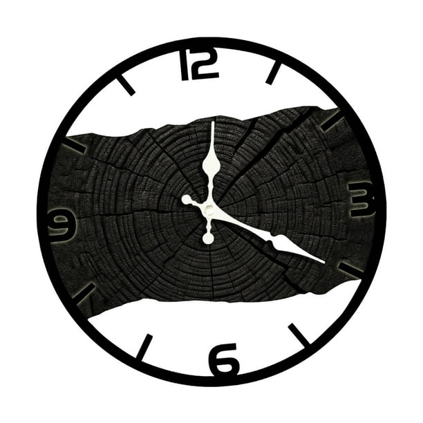 Reloj de pared silencioso, fácil de leer, 30 cm, decoración de granja, para habitación infantil. negro