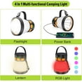 thumbnail image 3 of 4 Pack LED Camping Flashlight,1500 Lumens  Rechargeabl Hiking Lamp with Solar Panel Charging 8 Light Modes, 7500mAh Power Bank for Hurricane Emergency, Outdoor, 3 of 7