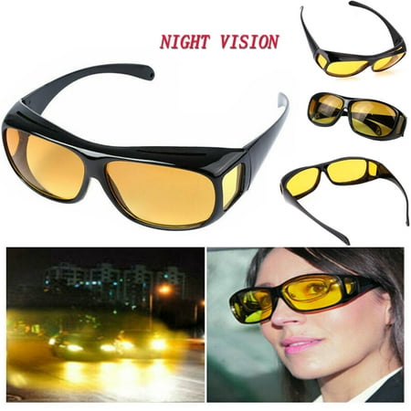 Anti-glare Night Vision HD Driving Glasses Yellow Lens UV Protection ...