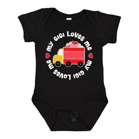 Inktastic My Gigi Loves Me Valentine Truck Boys or Girls Baby Bodysuit