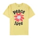 thumbnail image 5 of Junk Food Mens Peace Love Flower camiseta gráfica amarilla M, 5 of 5