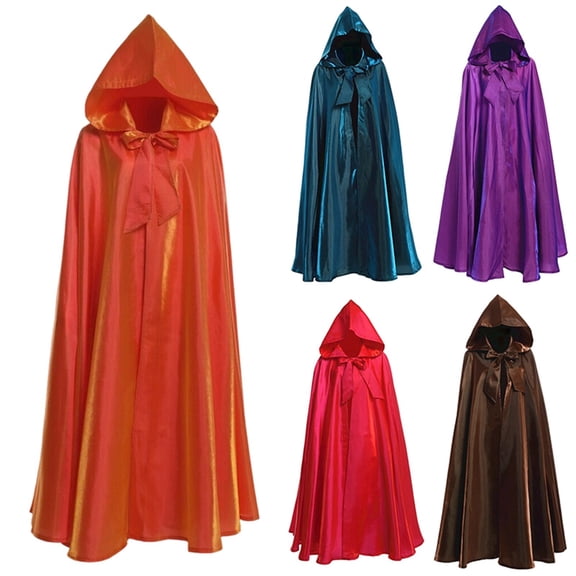 HOWPAY Halloween Capes For Adults Wizard Robe Death Role Play Cape Cloak Unisex Medieval Cosplay Costume For Stage Performance Halloween Costumes L