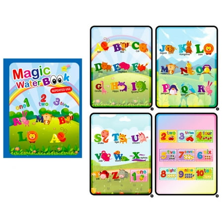 Reusable Water Drawing Coloring Picture Book Painting Montessori Toys (A)