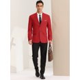 thumbnail image 3 of Unique Bargains Men's Red Blazer Sports Coats Lightweight Slim Fit Formal Prom Suit Jackets Small, 3 of 6