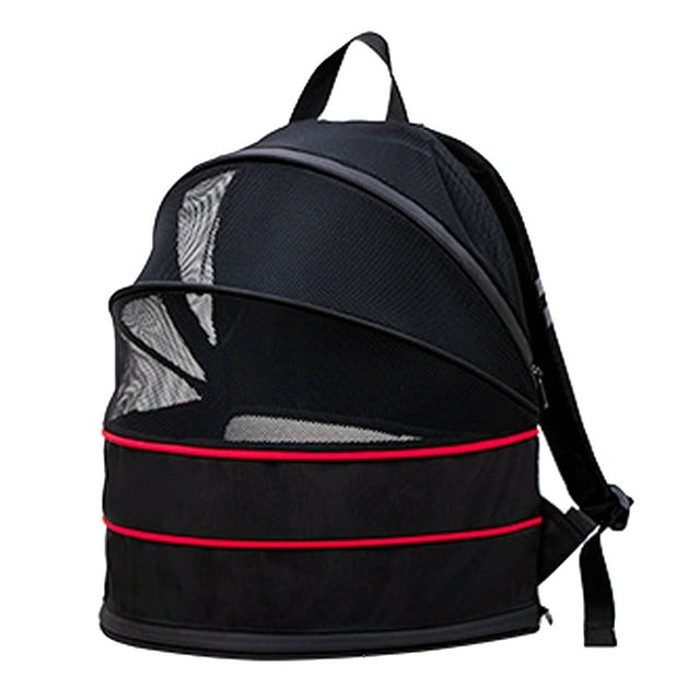 Pet Carrier Backpack, Expandable Cat Backpack Carrier Bottom Extension Breathable Polyester Ventilated Dual Use Dog Bag House for Small Medium Sized Pet Travel Hiking Walking