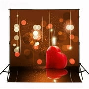 GreenDecor 5x7ft Valentine's Day Backdrops Red Love Background Glitter Sparkle Bubble Backdrop Photo Booth Props