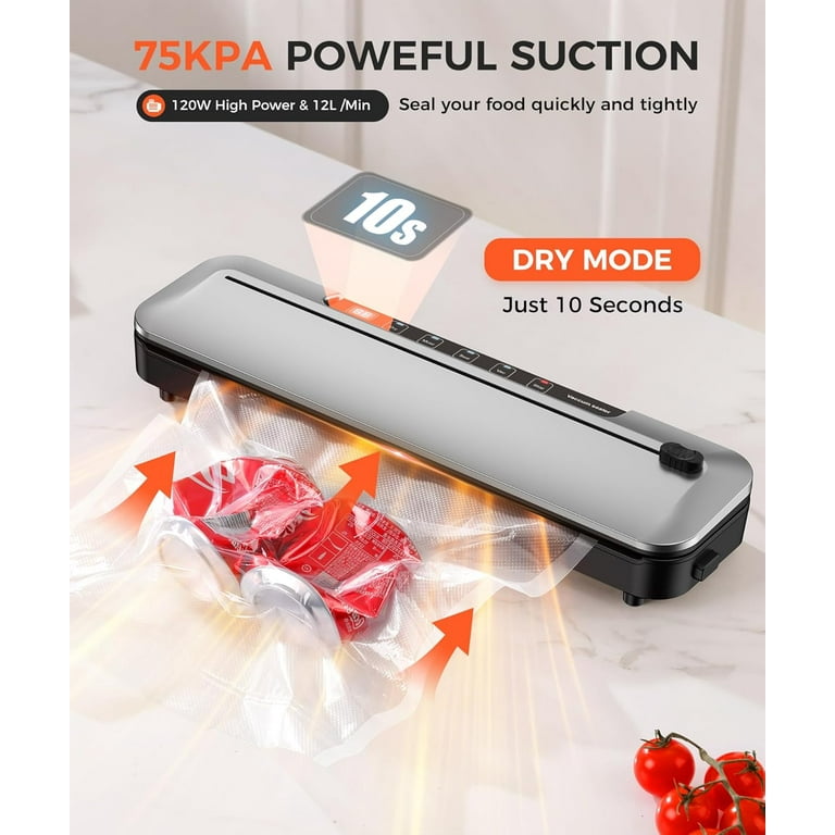 Vacuum Sealer Machine,75Kpa Precision Suction Power 6-in-1 Food