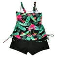 thumbnail image 4 of Utoimkio Plus Size Tankini Bathing Suits for Women V Neck Two Piece Swimsuits Floral Print Tank Top with Boyshorts Tummy Control Swimming Suits, 4 of 4