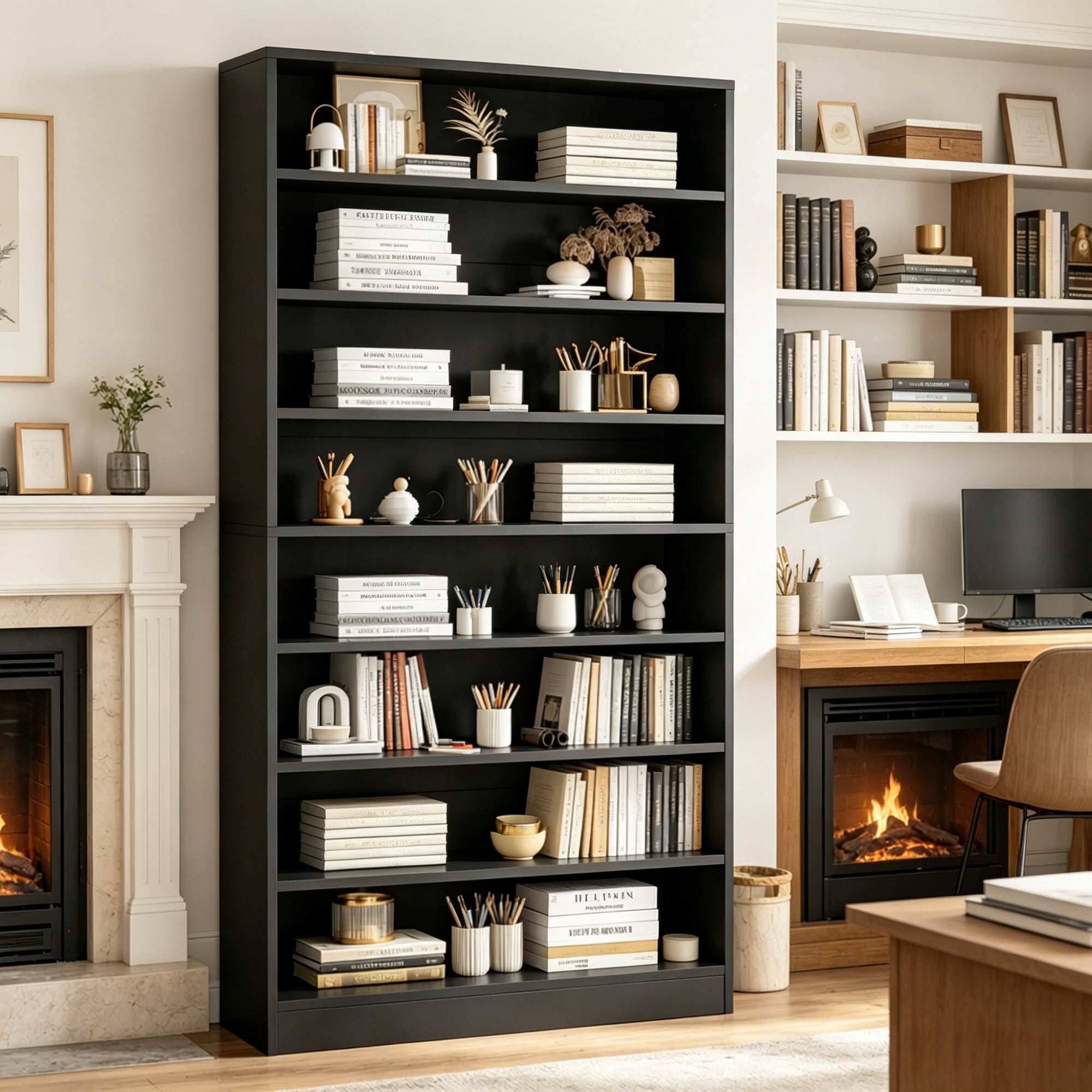 Bookshelf, 40.94 in Particle Board Storage Cabinet