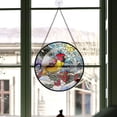 thumbnail image 3 of Finch Ornament Christmas 2025, Finch Stained Glass Window Panel – Handcrafted Art Sun Catcher for Bright and Cheerful Homes, 3 of 5