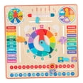 thumbnail image 4 of Reloj calendario de madera, juguete educativo, tablero cognitivo, meses, habilidades motoras, accesorios, material didáctico para fiestas de niñas, 4 of 9