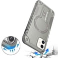 thumbnail image 4 of For iPhone 11 6.1 in. Case Magnetic Circle Rugged Grip Kickstand +Tempered Glass, 4 of 5