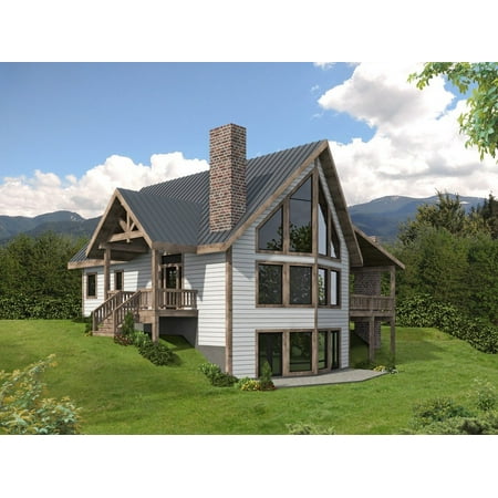 001-3855: A-frame Mountain 3 Bed, 3 Bath Luxury Home Plan, 3005 Sq Ft: Full Blueprints with License to Build by Home Plan Marketplace - Lesuto