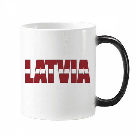 

Latvia Country Flag Name Changing Color Mug Morphing Heat Sensitive Cup With Handles 350ml