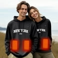 thumbnail image 2 of UJNDER Unisex Heated Hooded Sweatshirt USB Warming 5 Pullover Long Sleeve Winter Casual Black XXXL, 2 of 7