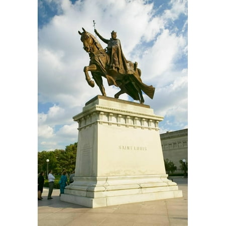 Crusader King Louis IX statue in front of the Saint Louis Art Museum in Forest Park, St. Louis,... Print Wall