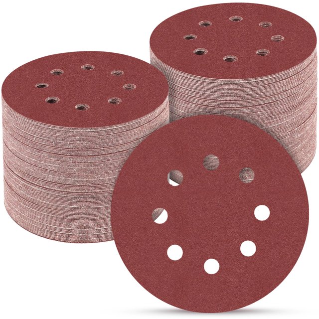 Discos de lijado POTUINOM, 100 unidades, 125 mm, grano 220, para lijadora orbital