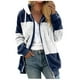 thumbnail image 2 of Sudadera con capucha y manga larga para mujer, informal, con cuello en V y cremallera, para exteriores y chaquetas, 2 of 5