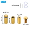 thumbnail image 2 of Uxcell 1/2 x 1 Inch Sign Standoff Screws, 12 Set Stainless Steel Wall Standoff, Gold, 2 of 6