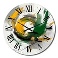 thumbnail image 2 of Designart "Abstracted Perspectives in Yellow and Green V" Abstract Oversized Wall Clock, 2 of 5