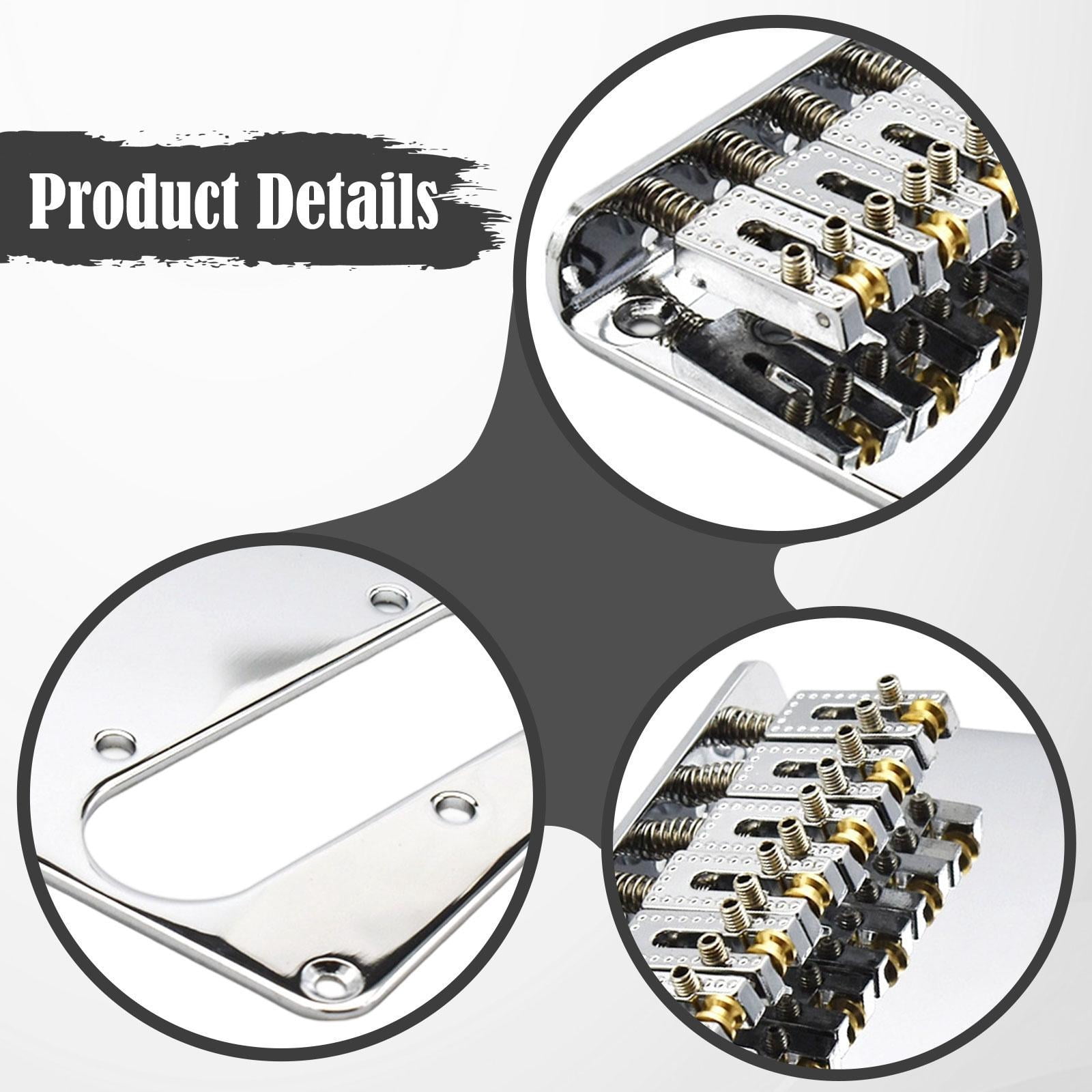 Dualoai Electric Guitar Bridge for 6 String High Performance Sturdy Guitar Tailpiece