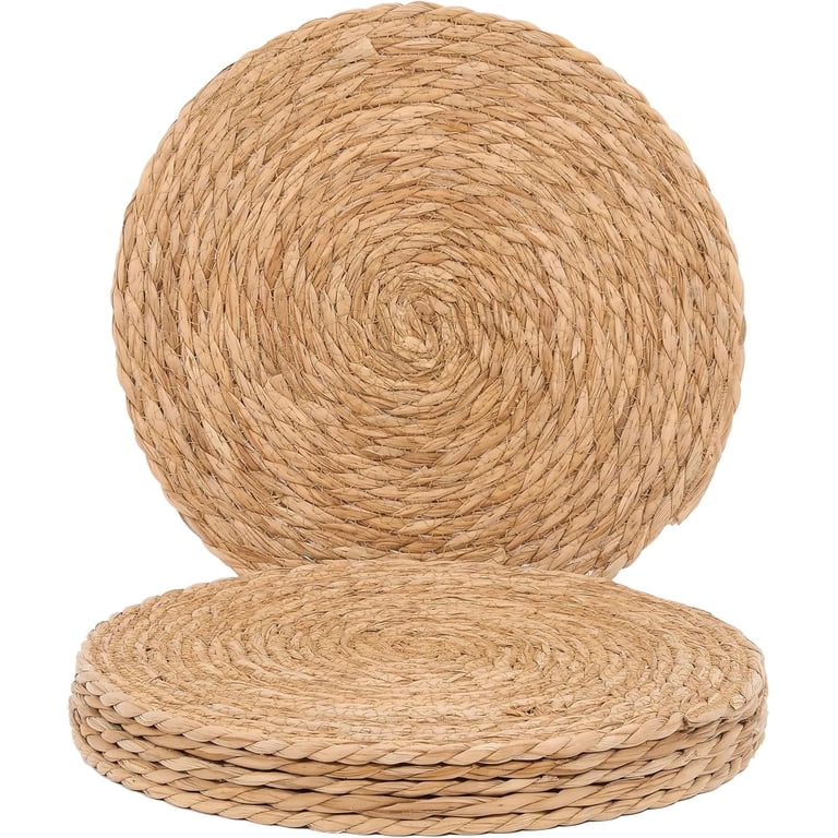 Bevtee Round Woven Water Hyacinth Placemats, Set Of 6 photo 1