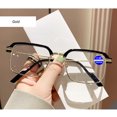 thumbnail image 3 of Anti-Blue Light Discoloration Reading Glasses Men Half Frame Photochromic Magnifying Glasses Computer Transparent Goggles Sunglasses, 3 of 4