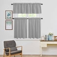 thumbnail image 4 of Kitchen Window Curtains Valance and Tier Set, Abstract Gray White Herringbone Texture Rod Pocket Tier Curtain Valance Set, Chevron Pattern Light Filtering Cafe Curtains for Bedroom Living Room, 4 of 9
