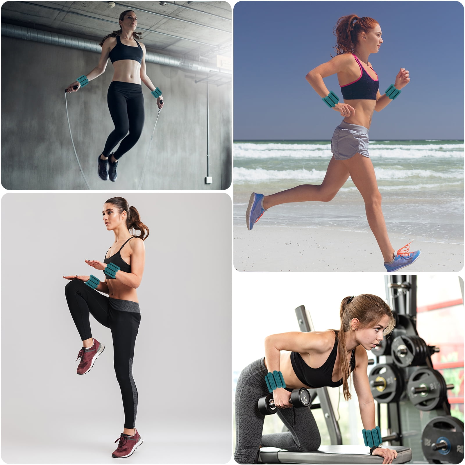 LTECARP Adjustable Ankle & Wrist Weights for Women & Men, 1/2/4 lbs Silicone Design with Comfort Fit - Arm/Leg Workout Weights for Gym, Pilates, Yoga, Walking, Barre, Dance