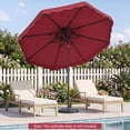 thumbnail image 4 of Costway 9 FT Solar LED Patio Umbrella, Push-Button Tilt & Crank, 24 LED Lights & 8 Ribs Red, 4 of 10