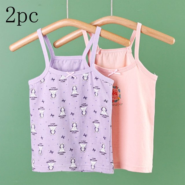 Soki Débardeur 2 Pcs pour Filles Été Bretelles Coton Confortable Doux Sans Manches
