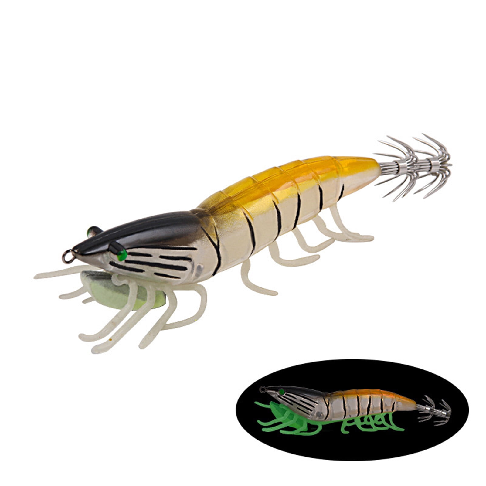Soft Luminous Shrimp Lure Set Soft Artificial Shrimp Lure Saltwater Bass Trout Catfish Salmon