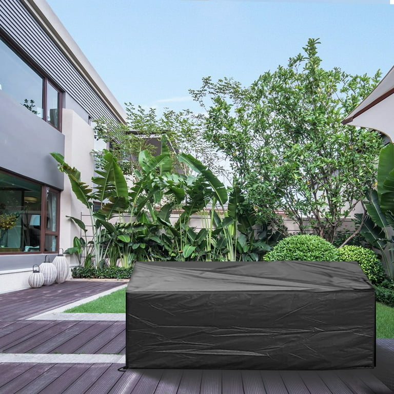Patio Furniture Covers 242x162x100cm Outdoor Table and Chairs Cover  Waterproof 600D Garden Furniture Covers Rectangular Heavy Duty Oxford Black