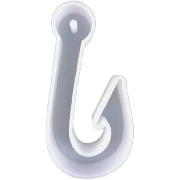 Fishing Hook Freshie Silicone Mold  Size 3" Wide x 6.5" Long x 1" Deep  Large Fish Bass Men Design for Freshie, Soap, Resin, Car Candles Heat Resistant for Scented Aroma Beads Boy