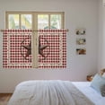 thumbnail image 4 of Farmhouse Kitchen Curtains, Vintage Star Retro Rustic Checked Grid Lodge Light Filtering Window Curtain Panels, 2Pcs Rod Pocket Window Treatments Set for RV Dining Room Study Room 42x54 Inches, 4 of 9