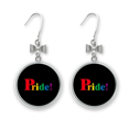 thumbnail image 1 of Pride LGBT Rainbow Art Deco Fashion Bow Earrings Drop Stud Pierced Hook, 1 of 3