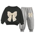 thumbnail image 4 of 1-2 Years Toddler Toddler Baby Girl Clothes Long Sleeve Letter Print Sweatshirt and Stretch Jogger Pants Newborn Fall Winter Outfit Long Sleeved Sweatshirt Pants Casual Two Piece Set, 4 of 4