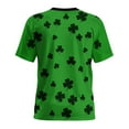 thumbnail image 4 of Xuyuer Women's St. Patrick's Day Printed Round Neck Solid Color Short Sleeve Casual Loose Top, Holiday Graphic Tee for Festival Celebration, Party Outfits and Irish Pride Apparel, 4 of 8