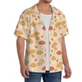 thumbnail image 4 of Honeii 's Autumn Mushrooms for men's short-sleeved button-up collared shirt featuring a pocket, perfect for beach vacations, and travel adventures., 4 of 5