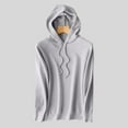 thumbnail image 4 of FAIWAD Womens Knitted Hoodie Sweater Loose Casual Long Sleeve Lightweight Drawstring Pullover Basic Comfy Sweatshirts, 4 of 9