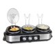 thumbnail image 1 of HomeCraft HCTSC15SS Buffet de olla de cocción lenta ovalada de 3 estaciones de acero inoxidable de 1,5 cuartos, con tapa y soporte para cuchara, control de calor ajustable, perfecto para fiestas, vaca, 1 of 5